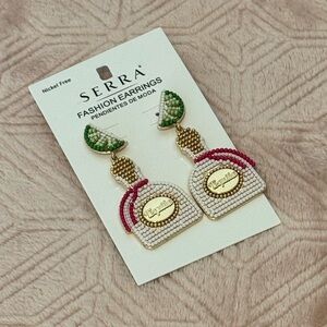 ‼️NEW‼️ Beaded Tequila Bottle Earrings - Gold
